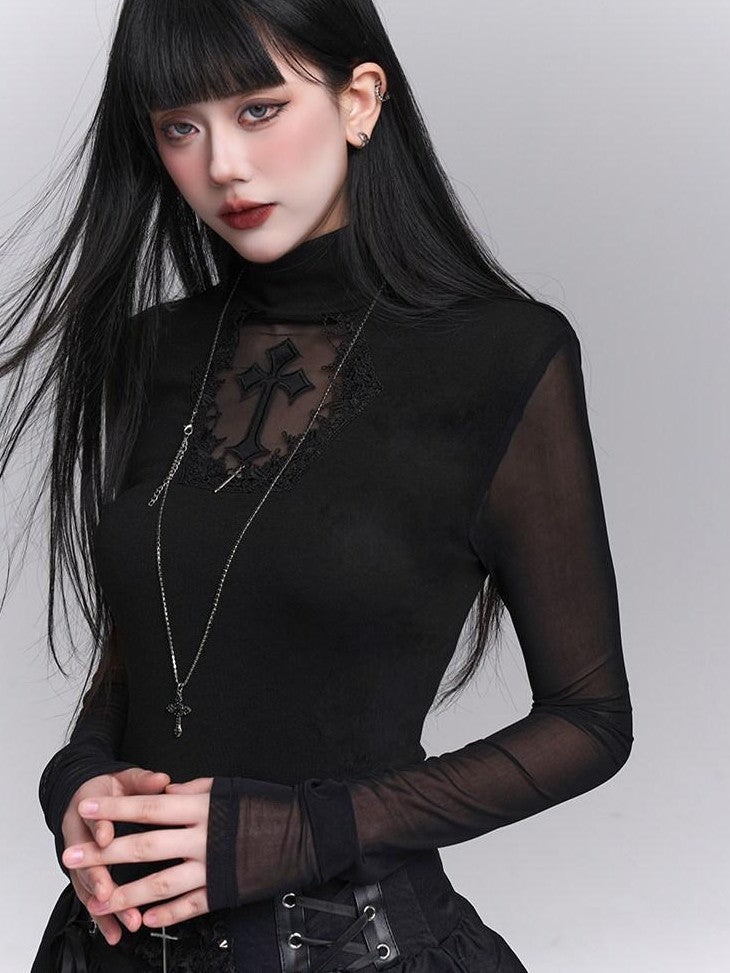 LADYGHOST Ghost Girl Gothic Cross Slim Fit Women&