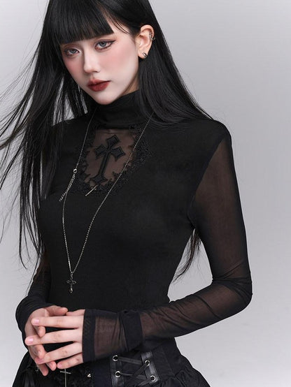LADYGHOST Ghost Girl Gothic Cross Slim Fit Women&