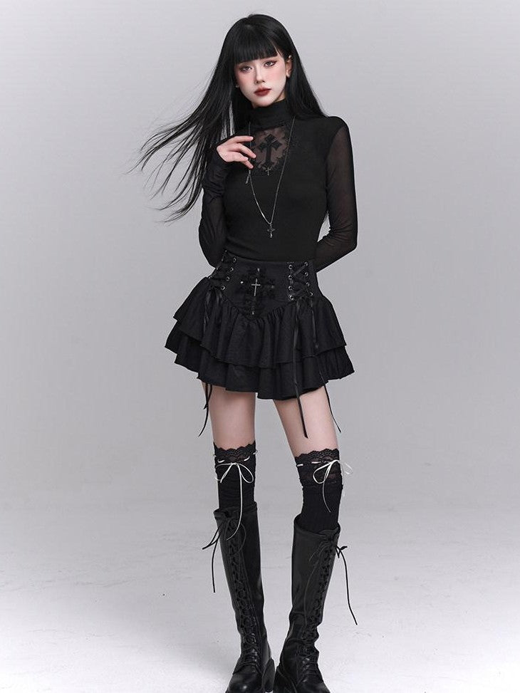 LADYGHOST Ghost Girl Gothic Cross Slim Fit Women&
