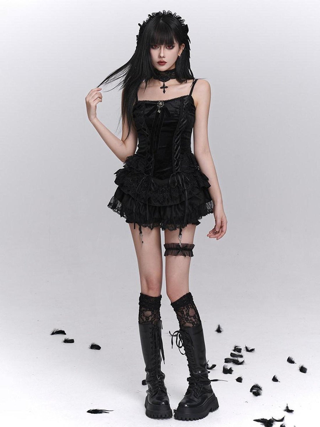 LADYGHOST Ghost Girl Gothic Puffy Tiered Cake Women&