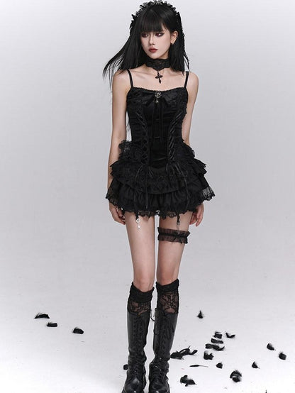 LADYGHOST Ghost Girl Gothic Puffy Tiered Cake Women&