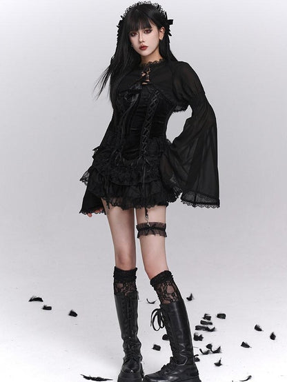 LADYGHOST Ghost Girl Gothic Puffy Tiered Cake Women&