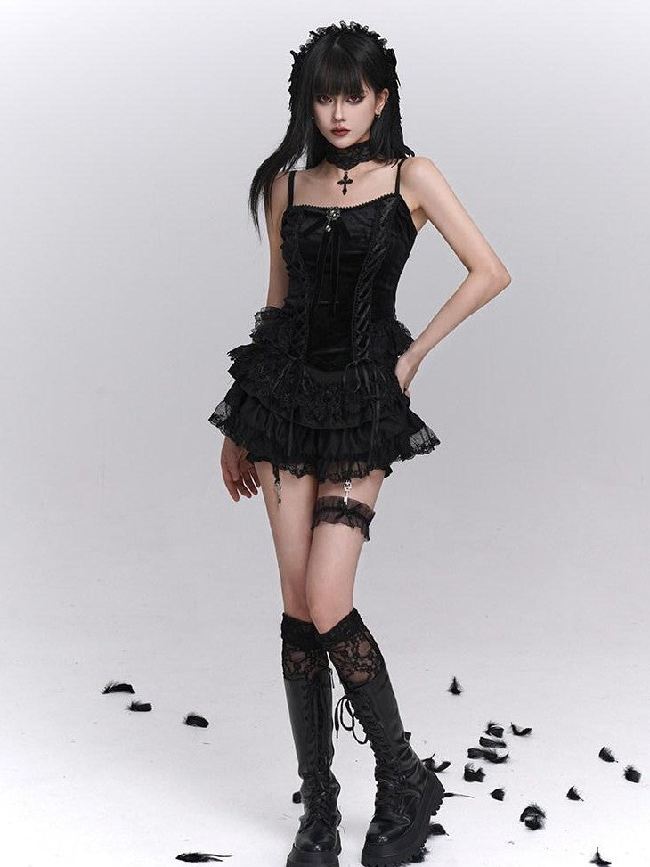 LADYGHOST Ghost Girl Gothic Puffy Tiered Cake Women&