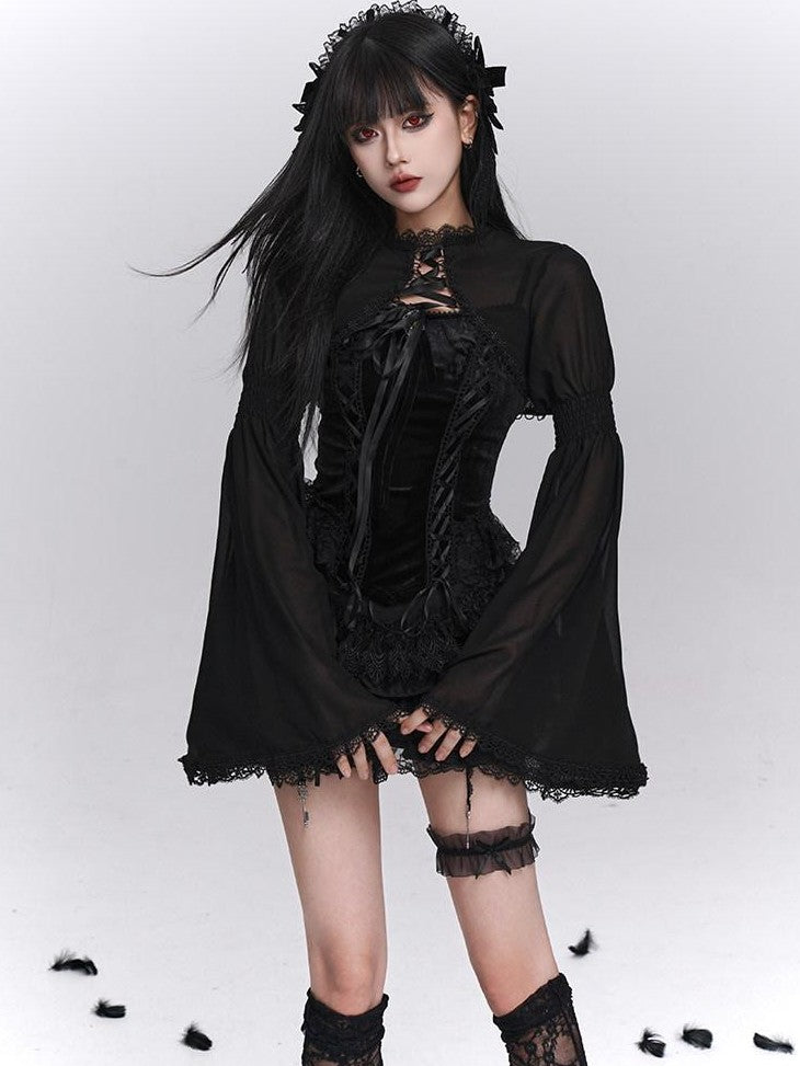 LADYGHOST Ghost Girl Gothic Puffy Tiered Cake Women&