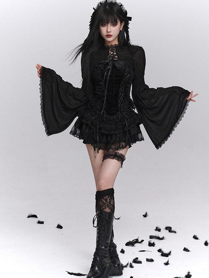 LADYGHOST Ghost Girl Gothic Puffy Tiered Cake Women&