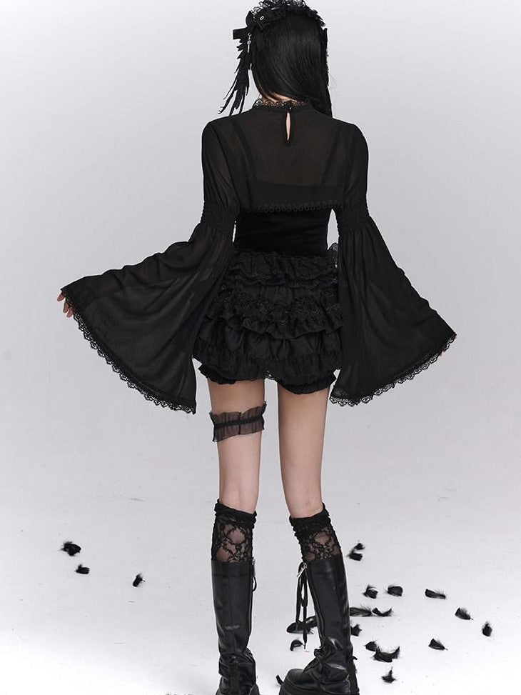 LADYGHOST Ghost Girl Gothic Puffy Tiered Cake Women&