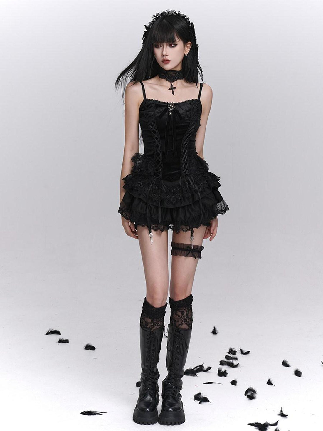 LADYGHOST Ghost Girl Gothic Puffy Tiered Cake Women&