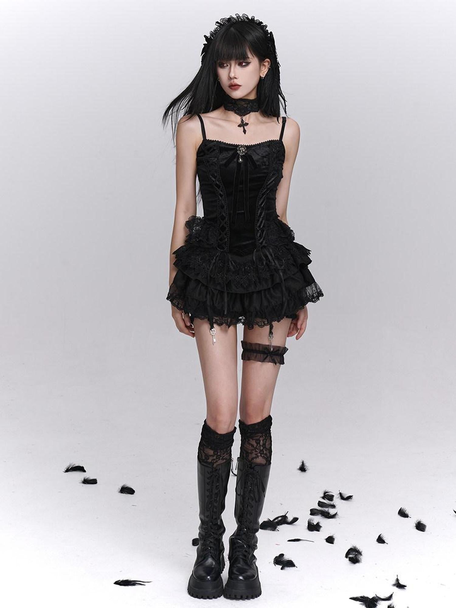 LADYGHOST Ghost Girl Gothic Puffy Tiered Cake Women&