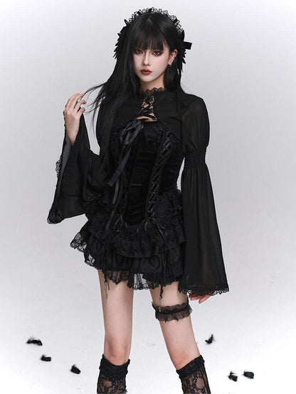 LADYGHOST Ghost Girl Gothic Puffy Tiered Cake Women&