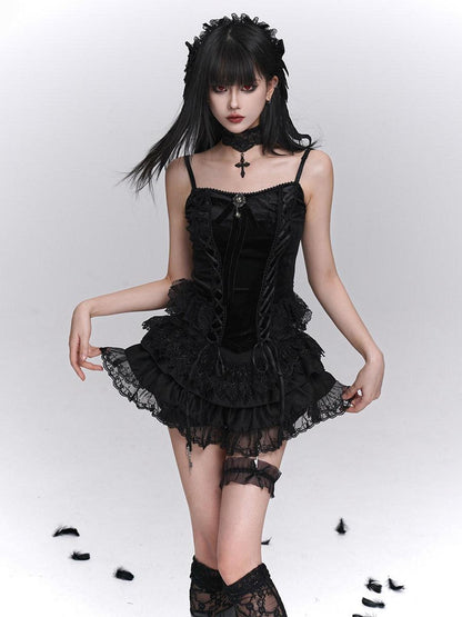 LADYGHOST Ghost Girl Gothic Puffy Tiered Cake Women&