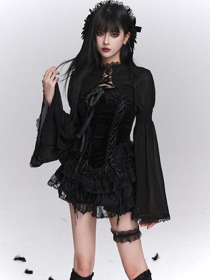 LADYGHOST Ghost Girl Gothic Puffy Tiered Cake Women&
