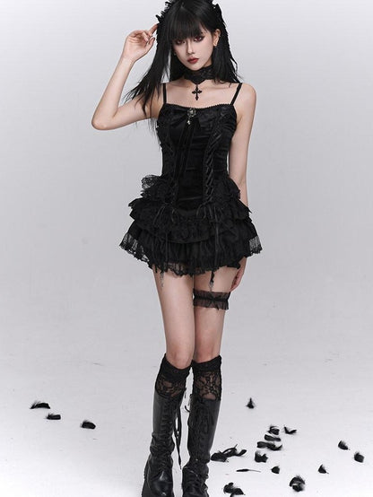 LADYGHOST Ghost Girl Gothic Puffy Tiered Cake Women&