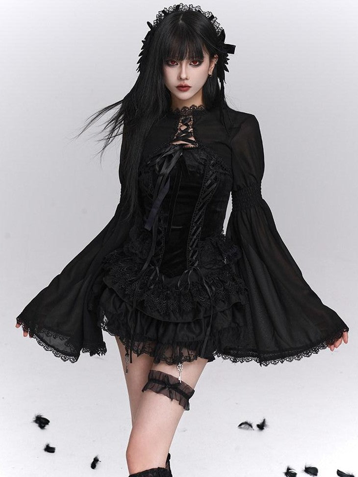 LADYGHOST Ghost Girl Gothic Puffy Tiered Cake Women&