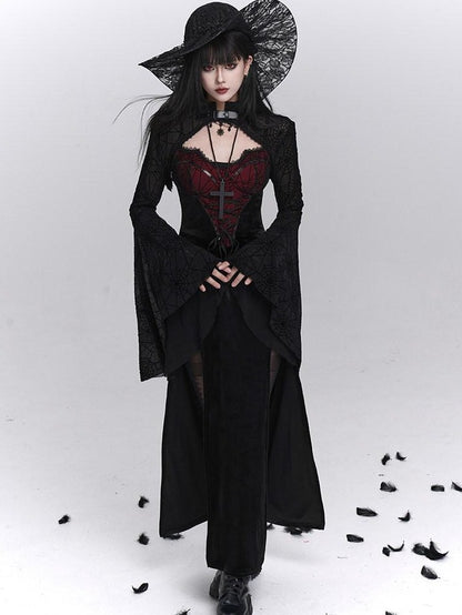 LADYGHOST Ghost Girl Gothic Sexy Slit Strappy Figure Flattering Women&