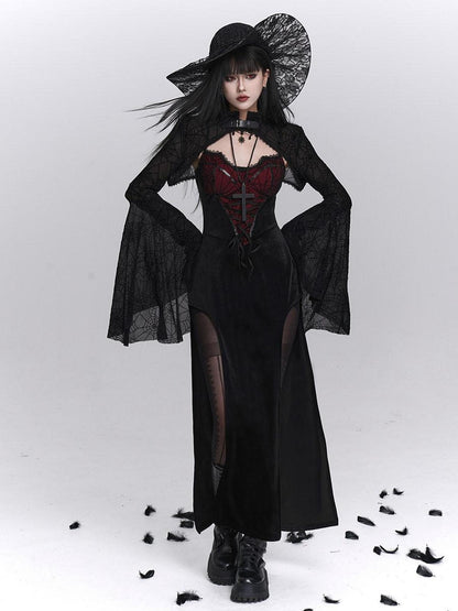 LADYGHOST Ghost Girl Gothic Sexy Slit Strappy Figure Flattering Women&