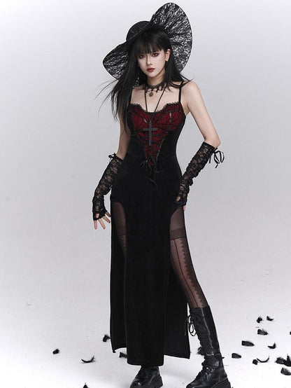 LADYGHOST Ghost Girl Gothic Sexy Slit Strappy Figure Flattering Women&