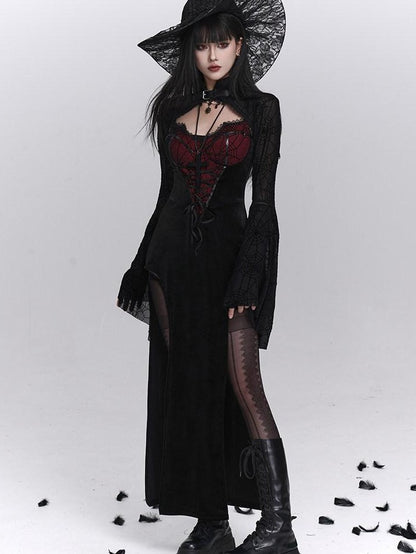 LADYGHOST Ghost Girl Gothic Sexy Slit Strappy Figure Flattering Women&