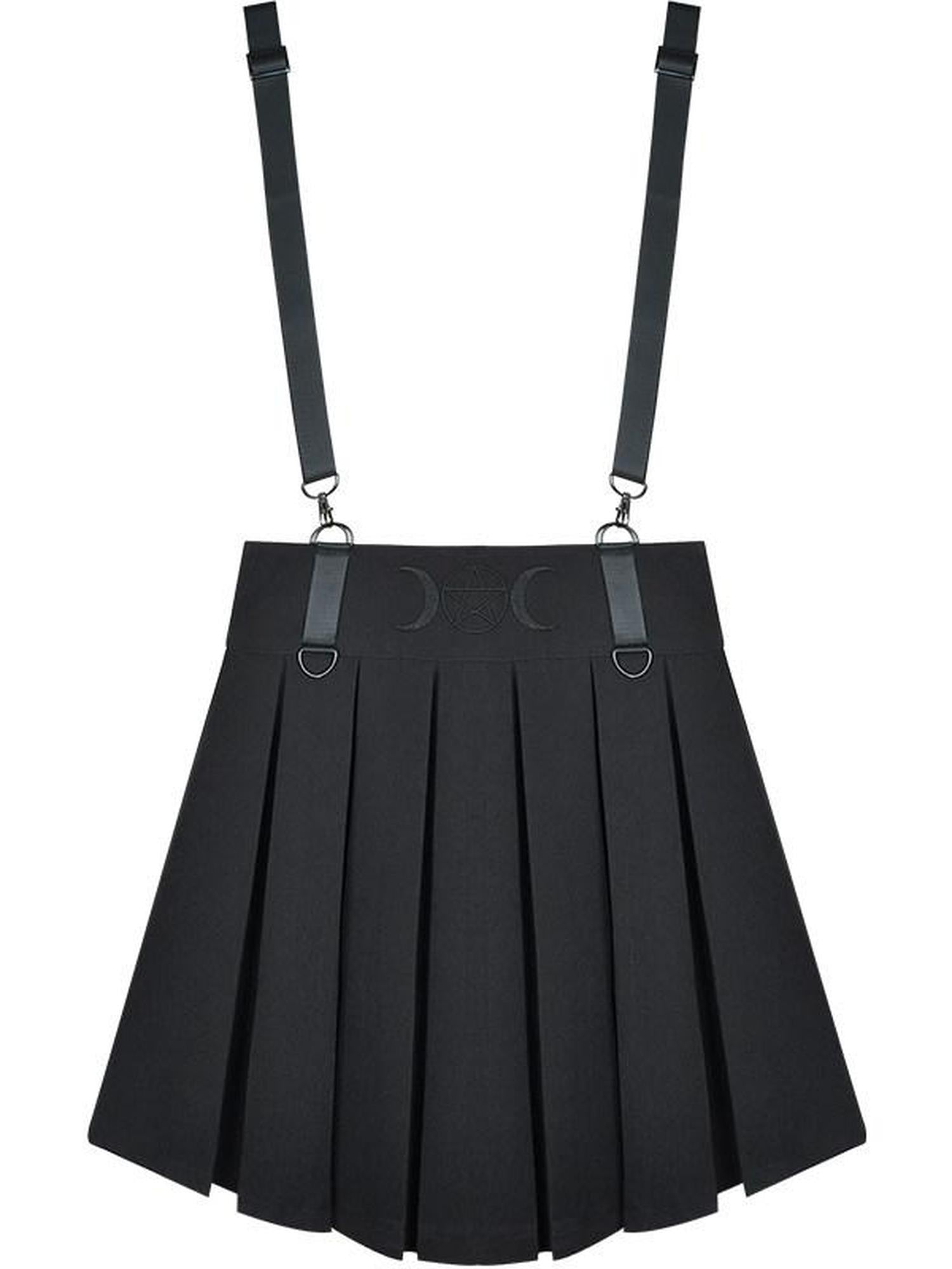 LADYGHOST Ghost Girl High Waist Black Suspender Punk Jk School Women&
