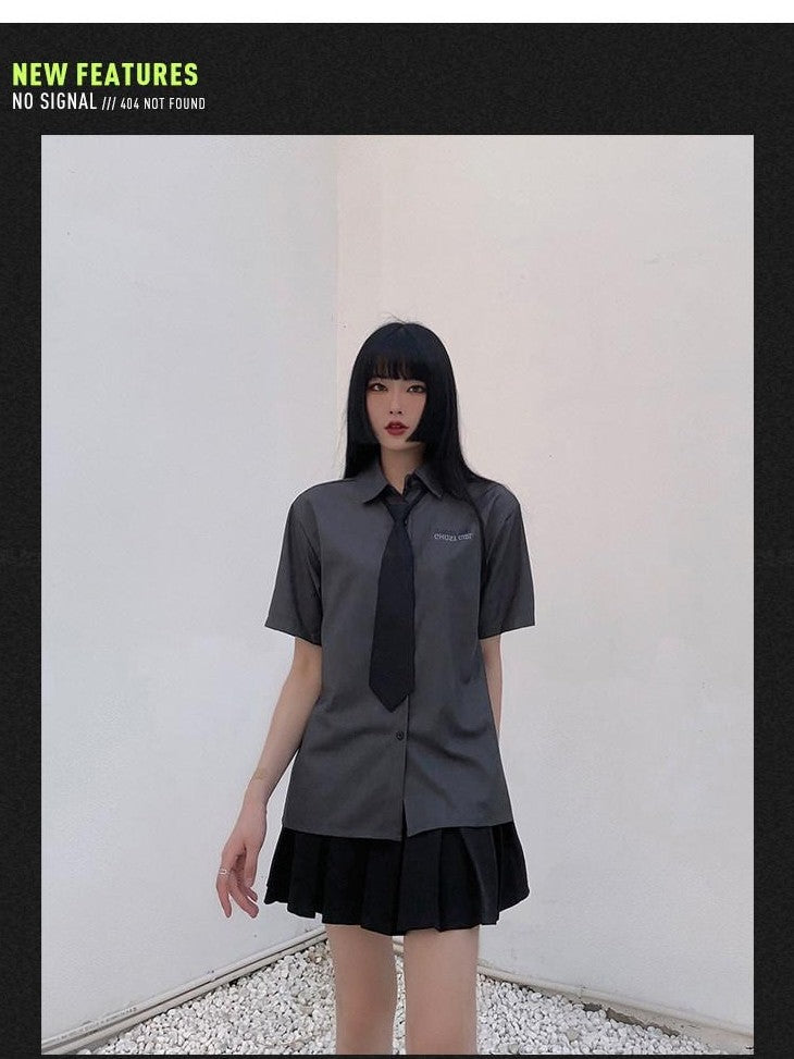 LADYGHOST Ghost Girl High Waist Black Suspender Punk Jk School Women&