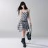 LADYGHOST_Ghost_Girl_Irregular_Hem_Plaid_Strappy_Cinched_Waist_Women&