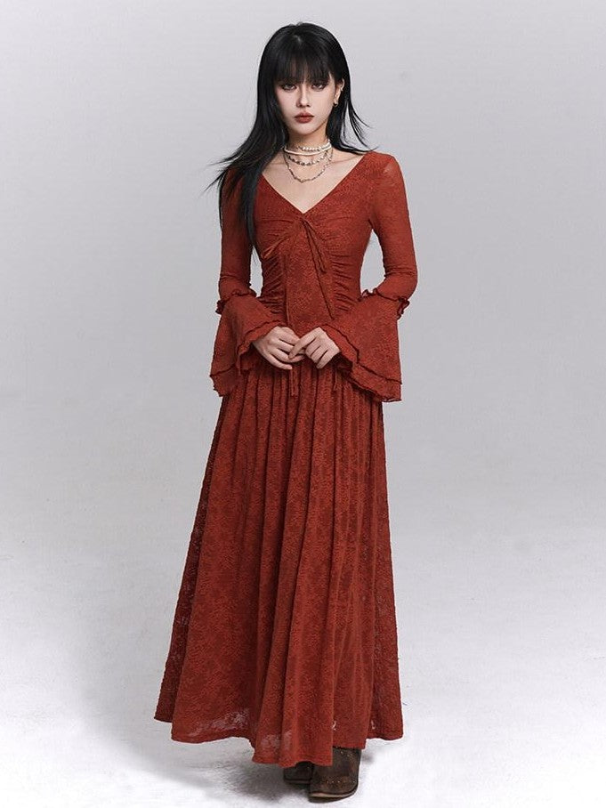 LADYGHOST Ghost Girl Long Bell Sleeve Women&