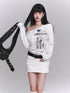 LADYGHOST Ghost Girl Long Sleeve Asymmetric Bodycon Women&