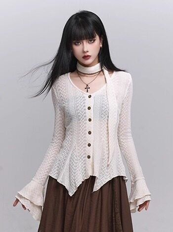 LADYGHOST_Ghost_Girl_Long_Sleeve_Open_Front_Gray_Women&