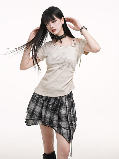 LADYGHOST Ghost Girl Print Slim Fit Cropped Cami Women&