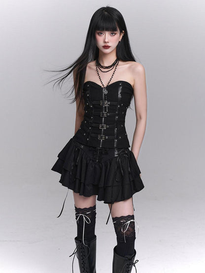 LADYGHOST Ghost Girl Print Subculture Cropped Figure Flattering Women&
