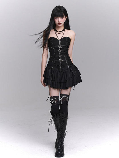 LADYGHOST Ghost Girl Print Subculture Cropped Figure Flattering Women&