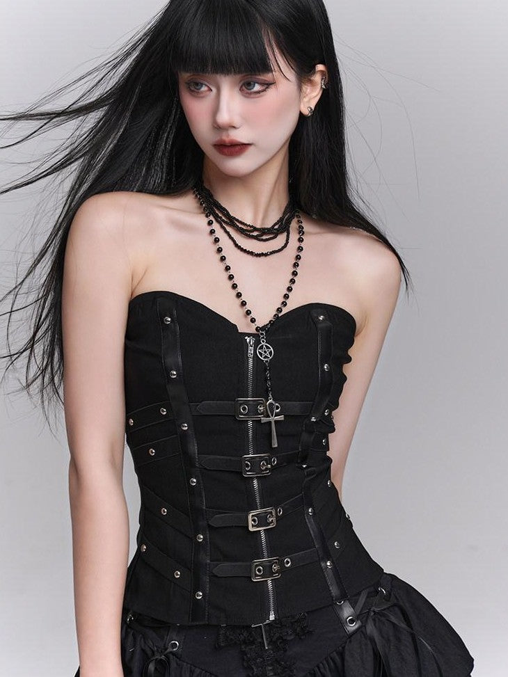 LADYGHOST Ghost Girl Print Subculture Cropped Figure Flattering Women&