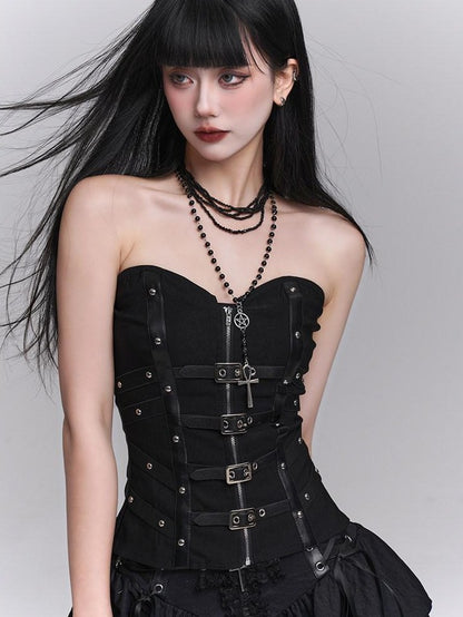 LADYGHOST Ghost Girl Print Subculture Cropped Figure Flattering Women&
