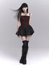 LADYGHOST Ghost Girl Red Black Spaghetti Strap Puff Tulle Ballet Women&