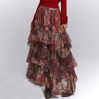 LADYGHOST_Ghost_Girl_Red_Floral_Layered_Cake_Long_Women&