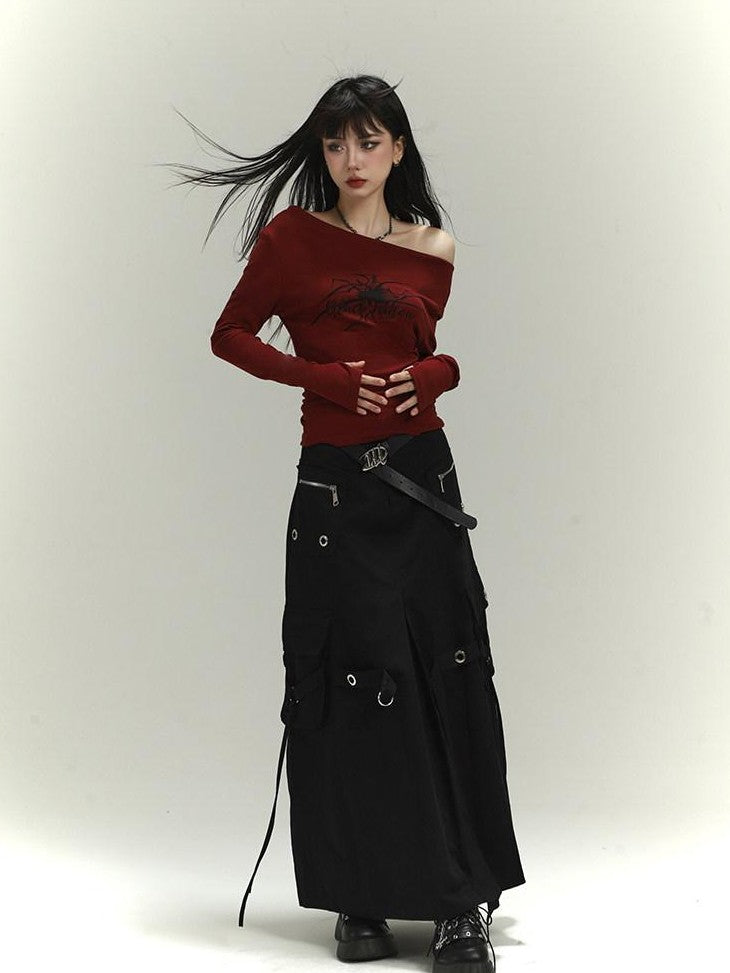 LADYGHOST Ghost Girl Red One Shoulder Women&