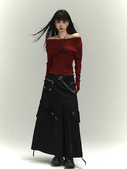 LADYGHOST Ghost Girl Red One Shoulder Women&