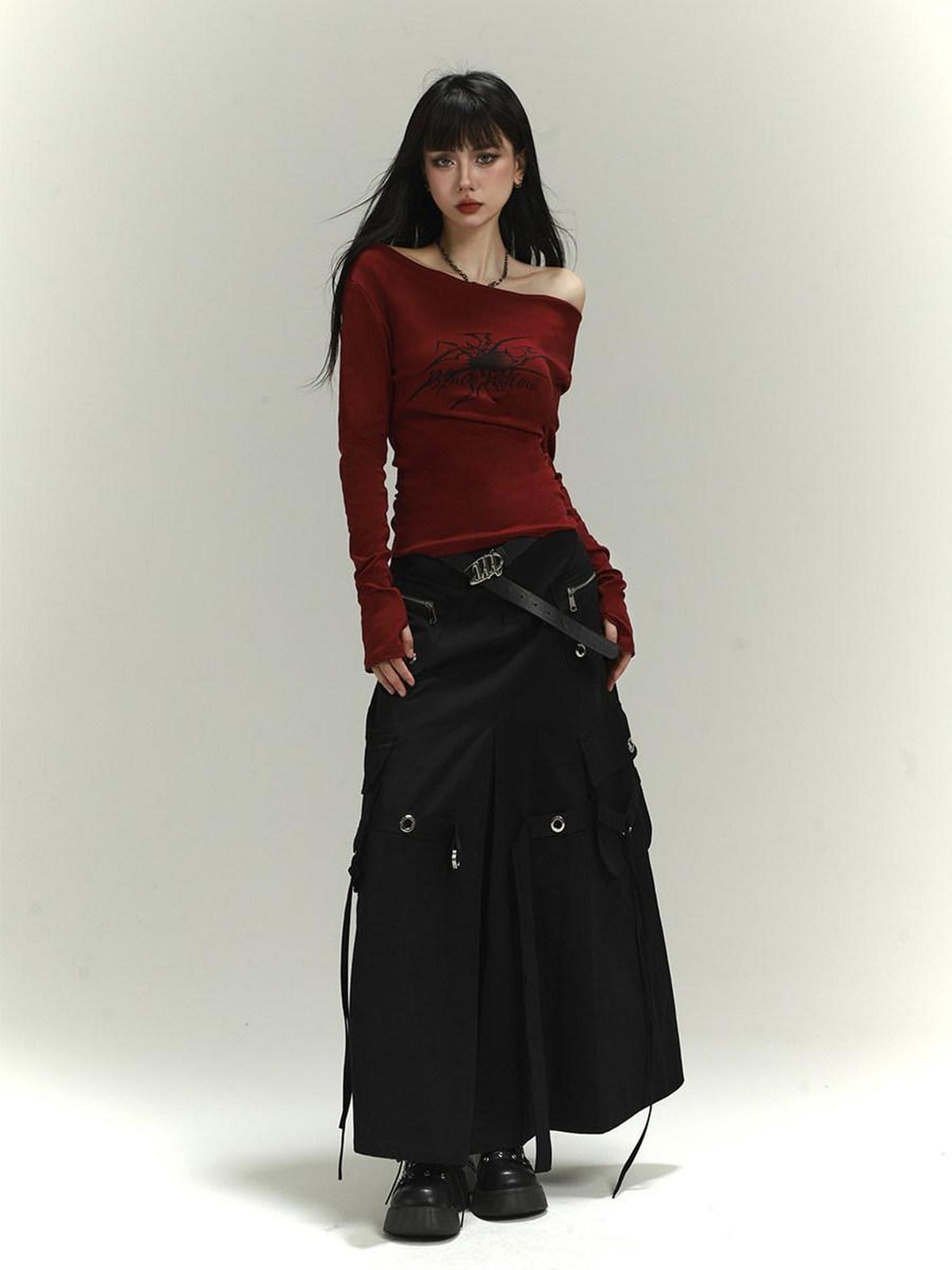 LADYGHOST Ghost Girl Red One Shoulder Women&