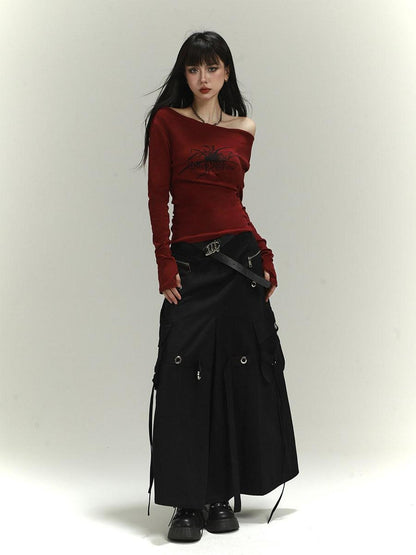LADYGHOST Ghost Girl Red One Shoulder Women&