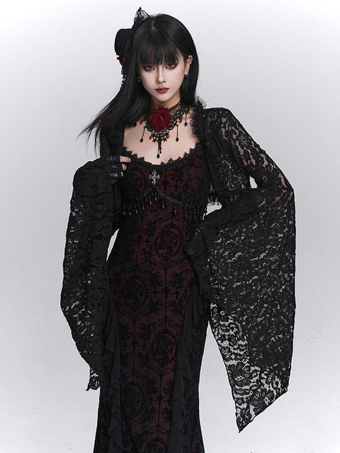 LADYGHOST Ghost Girl Rose Collar Gothic Subculture Women&