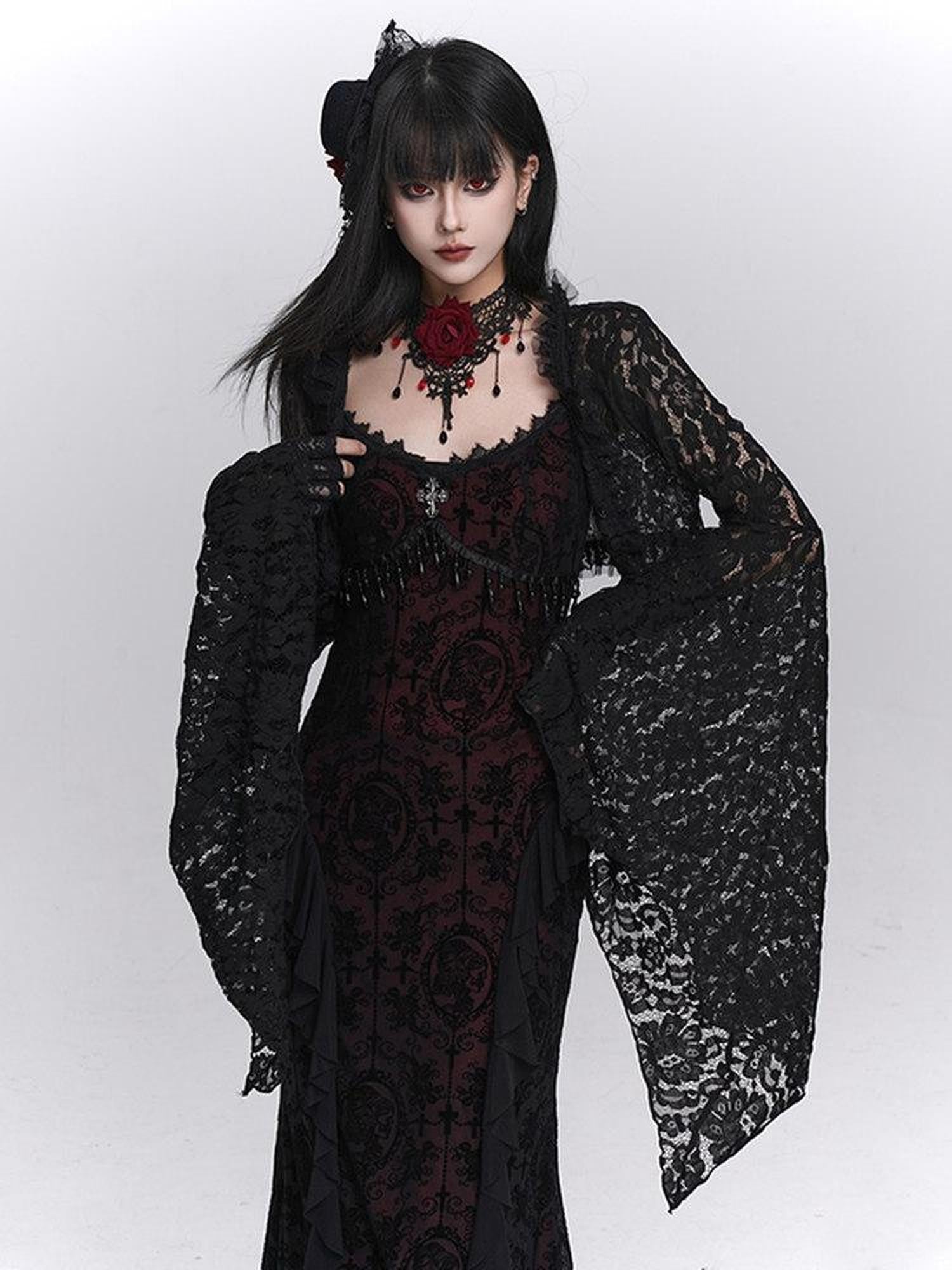 LADYGHOST Ghost Girl Rose Collar Gothic Subculture Women&