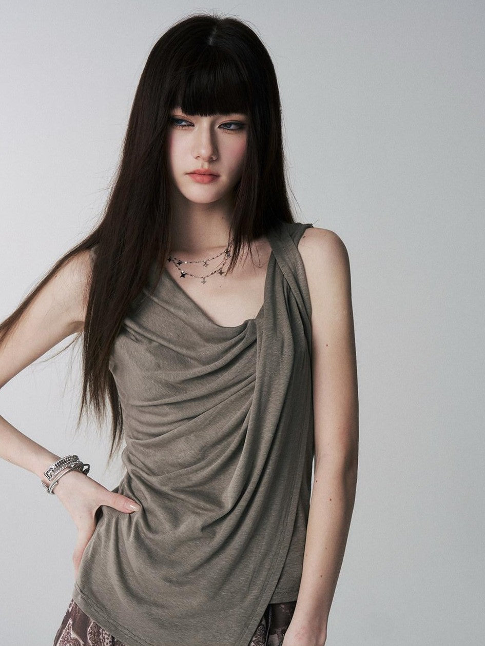 LADYGHOST Ghost Girl Unique Design Slouchy Relaxed Sleeveless Women&