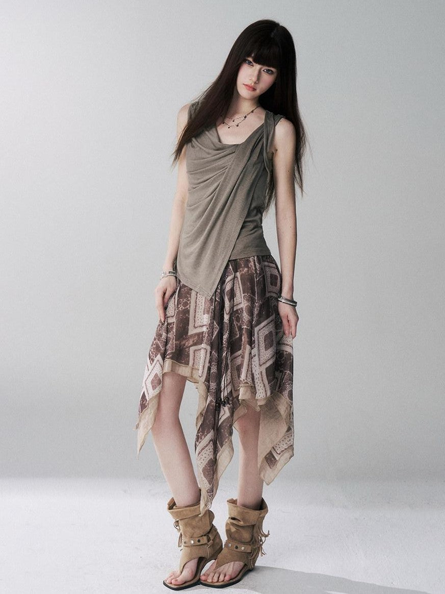 LADYGHOST Ghost Girl Unique Design Slouchy Relaxed Sleeveless Women&