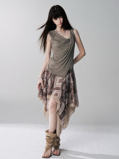 LADYGHOST Ghost Girl Unique Design Slouchy Relaxed Sleeveless Women&