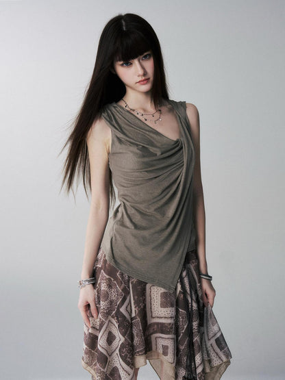 LADYGHOST Ghost Girl Unique Design Slouchy Relaxed Sleeveless Women&
