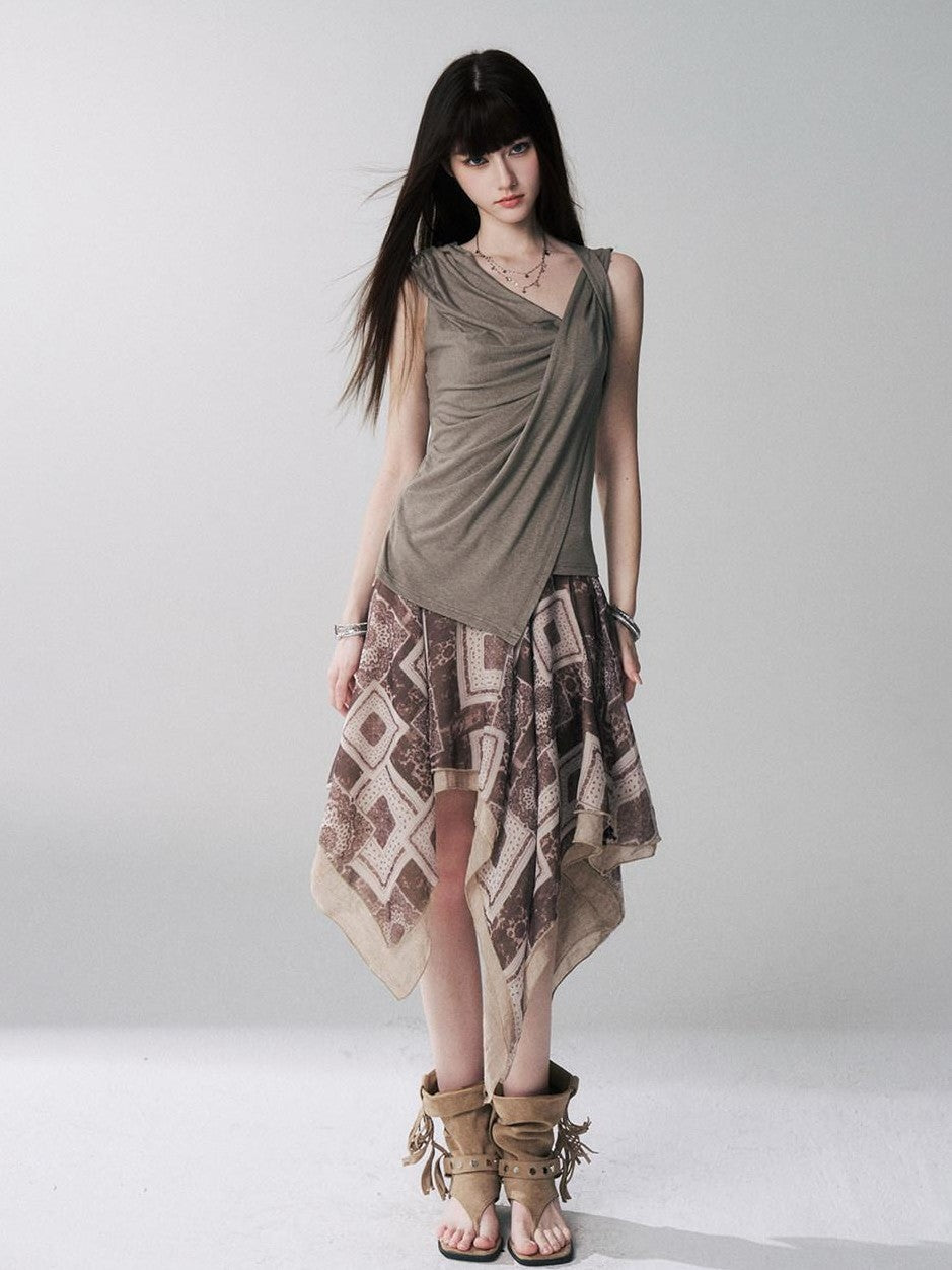 LADYGHOST Ghost Girl Unique Design Slouchy Relaxed Sleeveless Women&
