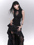 LADYGHOST Ghost Print Black Sleeveless Unique Festival Edgy Women&