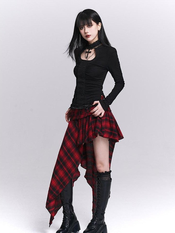 LADYGHOST Ghost Print Gothic Cinched Waist Women&