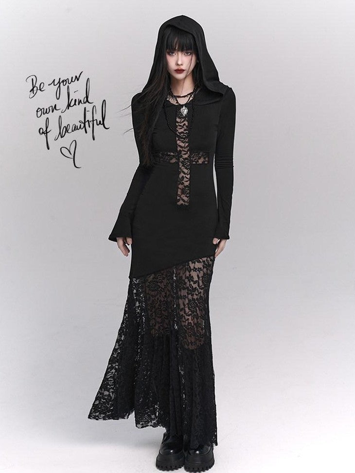 LADYGHOST Ghost Print Halloween Minimalist Niche Gothic Women&