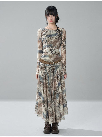 LADYGHOST Ghost Print Long Sleeve Slim Waist Women&