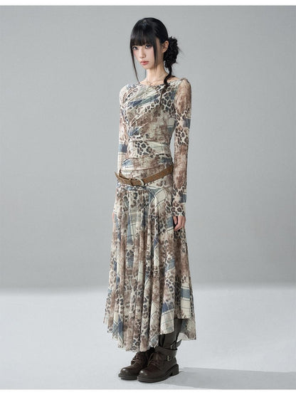 LADYGHOST Ghost Print Long Sleeve Slim Waist Women&